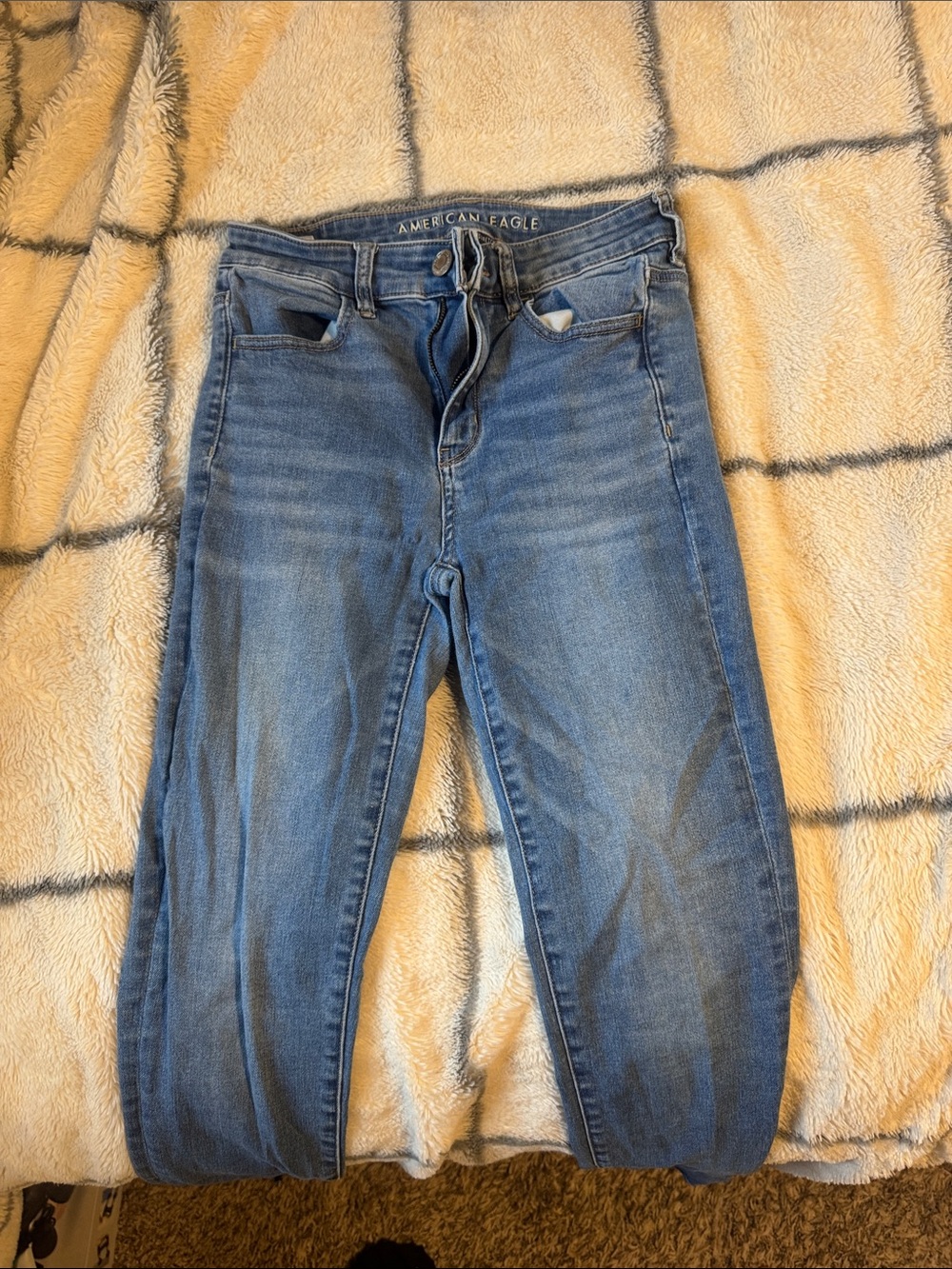 American Eagle Outfitters Women's Skinny Jeans - Light Blue Denim